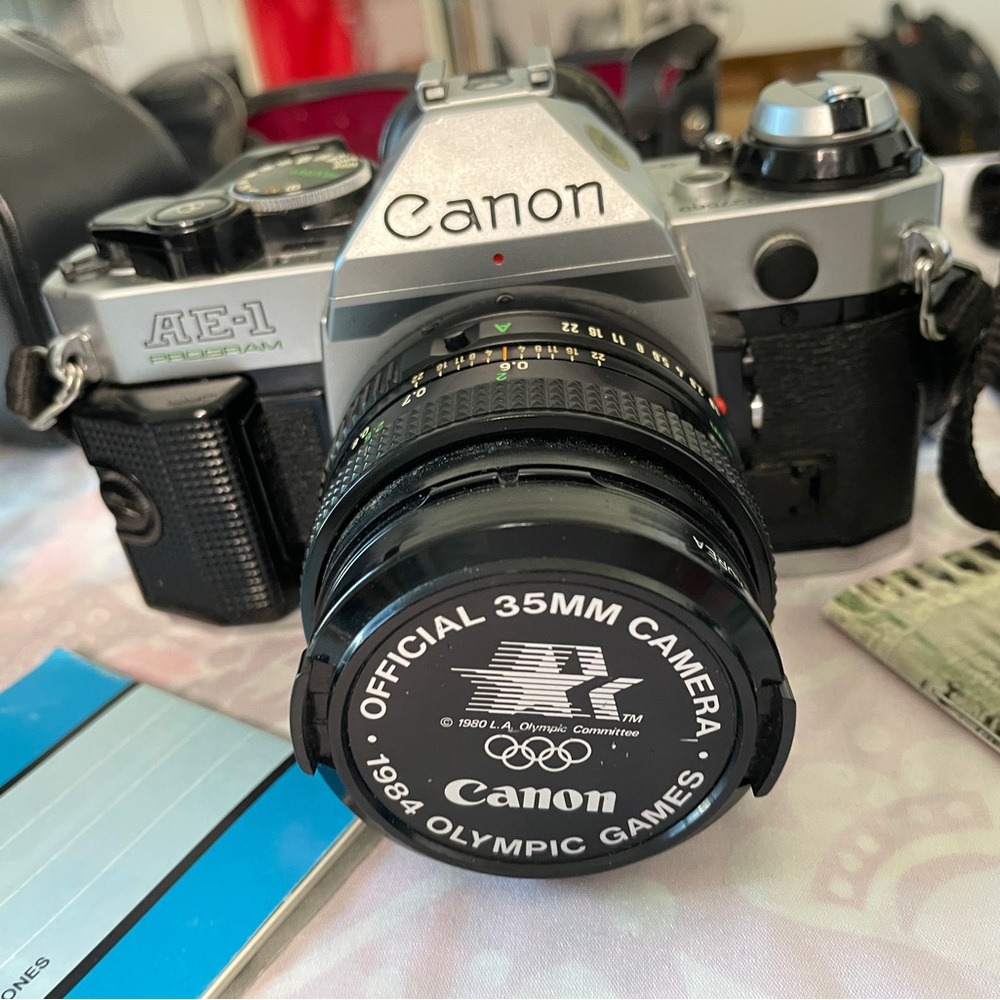 Canon Black and Silver AE-1 Film Camera with FD Lens